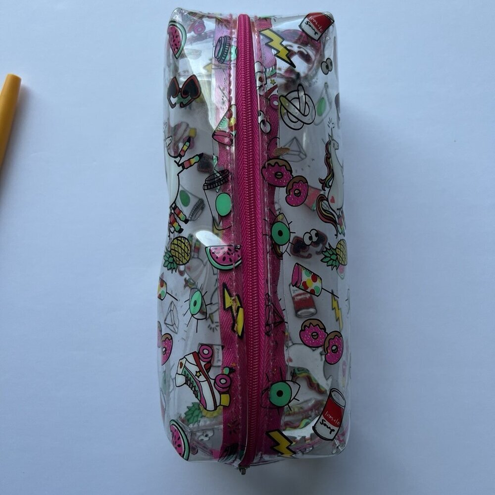 Unicorn pencil bag Fun doodles Clear and Pink PVC - Picture 4 of 4